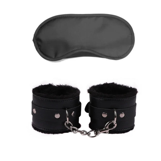 BDSM Set Sexy Leather Plush Erotic Handcuffs Flirt Feather Stick Bondage Kit Exotic Accessories Adult Games Sex Toys For Couples