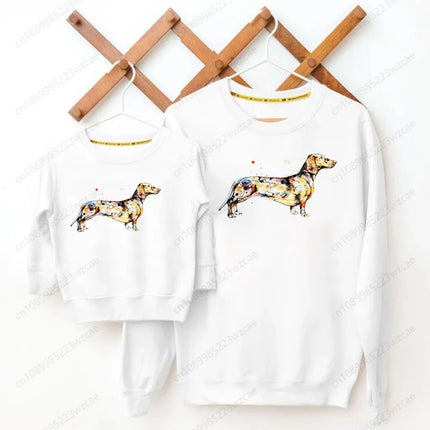 Girls Sweatshirts Kids Boys Dachshund Teckel Funny Cute Dog Animal Printed Hoodies Child Clothing Autumn Long Sleeve Clothes