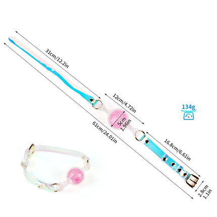 Silicone Mouth Gag Built-in Crystal Glass Ball Erotic Sex Toys Gag Ball Couple Adult Game Open Mouth Gag Ball Bdsm Bondage