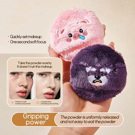 Life Girls cute and soft plush powder puff, flocking, comfortable and skin-friendly, thick, setting, loose powder, soft cushion
