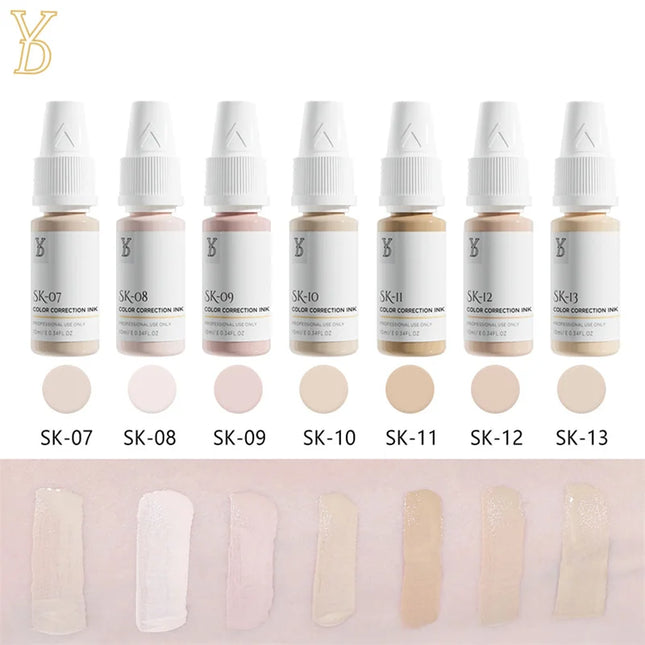YDPMU 10ML Skin Camouflage Pigment Semi Permanent Makeup Tattoo Ink for Scar Vitiligo Stretch Mark Conceal Restore Skin Tones