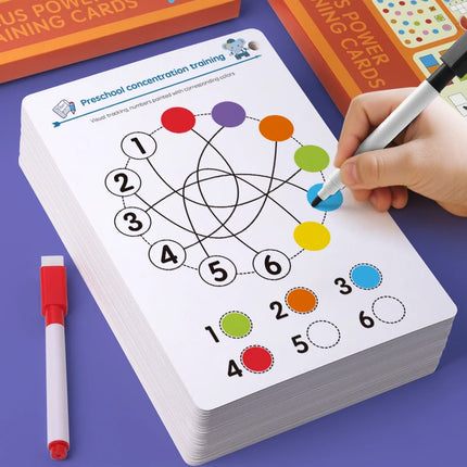 Children Montessori Drawing Toys Pen Control Training Color Shape Math Match Game Set Toddler Learning Educational Toys for Kids