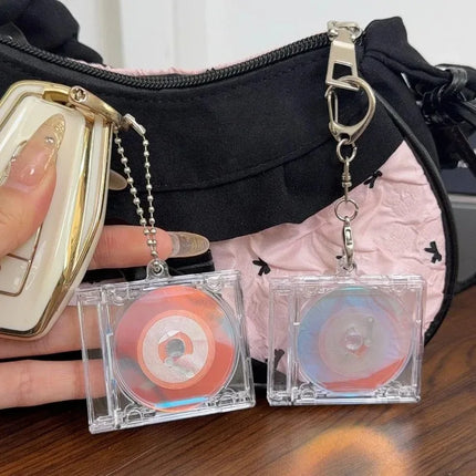 10pcs NFC Functional CD Disc Key Chain Mini CD Case Keychain Peripheral Commemorative Album Key Holder For DIY Backpack Pendant