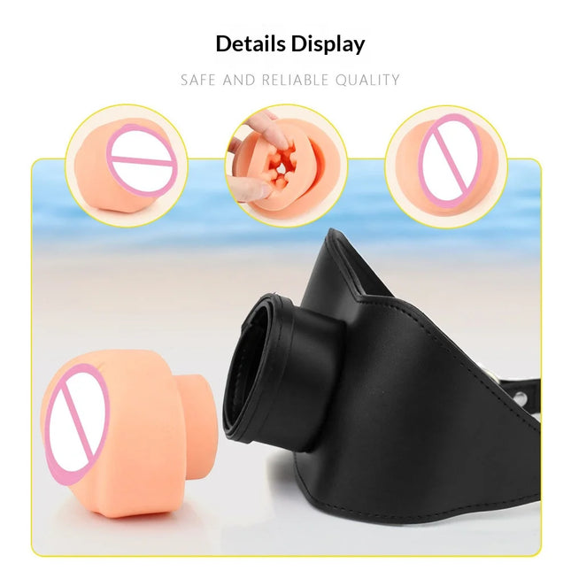 Adults Toys Leather Gag Gag Plug Adult Game Adjustable Penis Masturbation Cup Adult Restraint Slaves Bondage Erotic 18+ Sex Toys