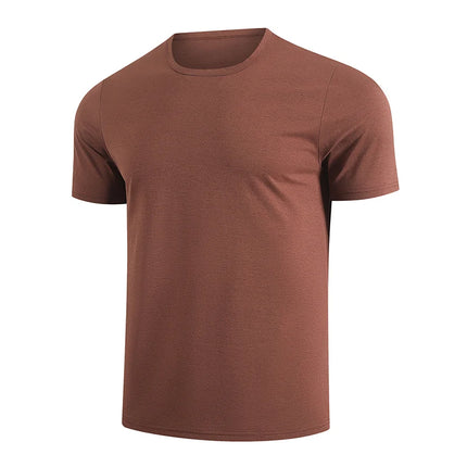 Men's summer 5-color short sleeved middle-aged casual versatile round neck top for teenagers, comfortable daily handsome T-shirt