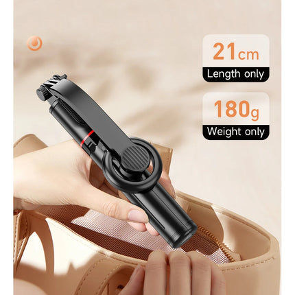 Wireless Selfie Stick Tripod Stand with Magnetic Bluetooth Remote Extendable Tripod for Apple iPhone Live Streaming Video Record