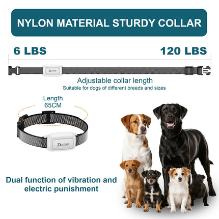 3300FT Electric Dog Training Collar Dog Anti Bark Waterproof Rechargeable Pet Remote Control For All Size Shock Vibration Sound