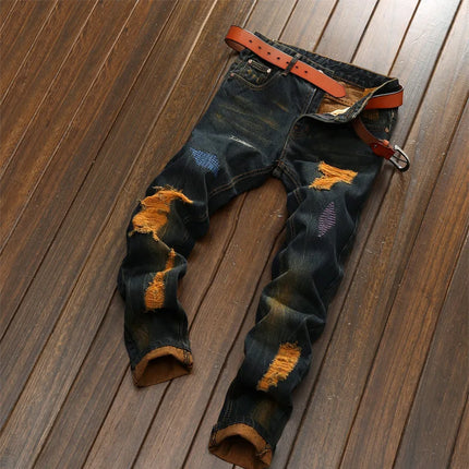 2026 Men's Dark Blue Jeans, Vintage Fashion Casual Trousers, Denim Pants Asian Sizes 29-38, 40, 42.