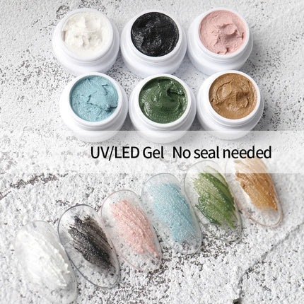 1Jar Drawing Carving Gel Nail Plaster Effect 3D Sand Texture Relief No need Wash Gel Polish UV LED Nails polish Lacquer Varnish