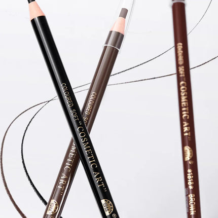 12PCS High Quality Pull Eyebrow Pencil Black Leather Makeup Wild Line Eyebrow Pencil Waterproof Hard Core Flat Head Pencil