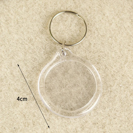 Photo Frame Keychian Acrylic Rectangle Insert Picture Frame Keyring Key Holder DIY Split Ring Gift for Women Ladies Girls