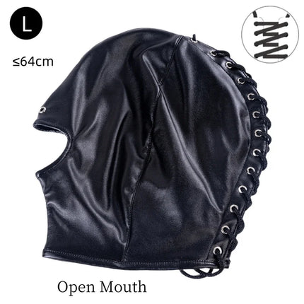 Adult Bold Open Cup Jumpsuit Sex Toy Kits with Unisex Forced Restraint Hood Mask for Couple Muscle Recovery Erotic Lingerie