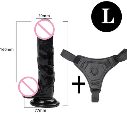 Strapon Dildo for Women Suction Cup Realistic Strap-On Dildo Huge Penis Belt Sexual Harness Strap On Anal Sex Toy for Lesbian