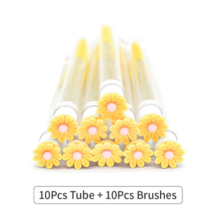 10/50Pcs Eyelash Brush Tubes With Crystal Lash Mascara Wands Eyebrow Comb Spoolies Container Lash Brush Applicators Makeup Tools
