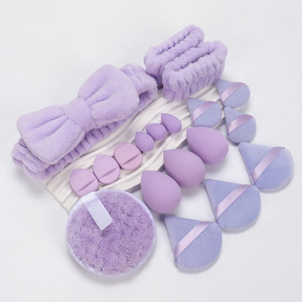 19 件 Cosmetic Puff Makeup Sponge Blender Beauty Egg Foundation Sponges Puff Wash Face Headband Wristband Make up Accessories