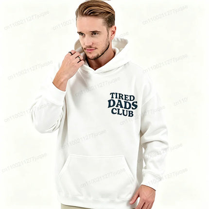 Tired Dads Club Men Hoodies Sweatshirts Creative Graphic Fashion Tracksuits Sweatshirts Vintage Sportwear Daddy Tops Gifts