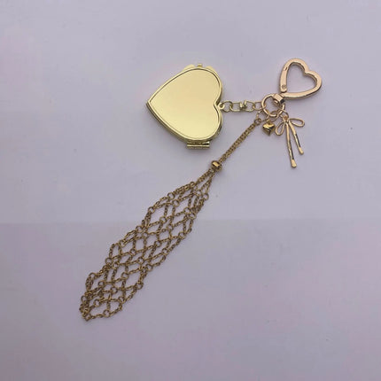 New Golden Stainless Steel Lipstick Pouch Keychain Decoration Fashion Portable Lippy Storage Bag Hanging Keyring Hanging Gift