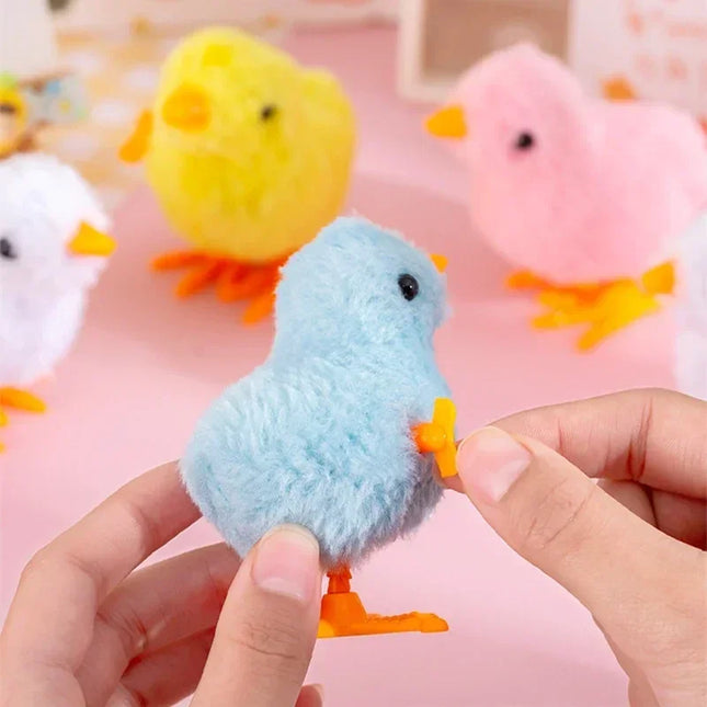 4Pcs Wind-Up Jumping Chicken Duck Toy – Interactive Plush Simulation Toy for Babies & Toddlers, Perfect Birthday Gift