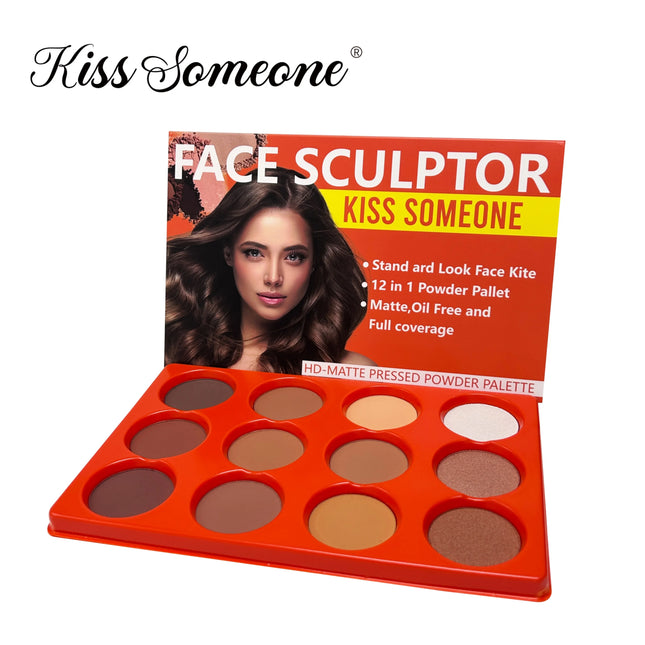 12 Color Professional Light Medium Brown Contour Highlight Palette,Multiple Full Coverage Makeup Palet for Correct
