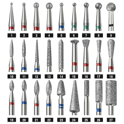 Nail Drill Bits Best Diamond Burrs Grinding Bits Accesories for Gel Nail Polish Manicure Nails Art Tool Shank Carving Polishing
