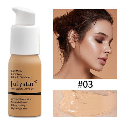 New Long Lasting Liquid Foundation Waterproof Oil Control Full Coverage Concealer Brighten Matte Moisturizing Primer Makeup Base