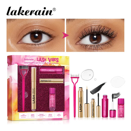 Super value cosmetics set Luxury eyelash set, eyelash care (eyelash essence, peptide mascara, curling mascara, makeup remover, e