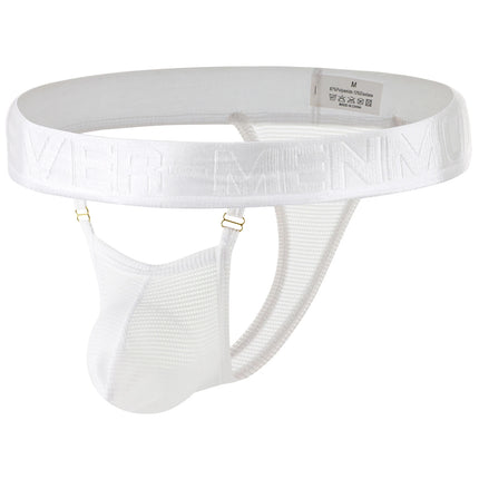 Men's Sexy Hollow Breathable Low-Waist Lingerie Mesh U Convex Big Penis Pouch Briefs Mini Micro Transparent See-Through Panties