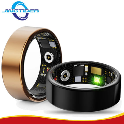 R99 Stainless Steel Stylish Smart Ring Men Women IP68 Waterproof Heart Rate Blood Oxygen Monitor Finger Ring Health Tracker Bkii