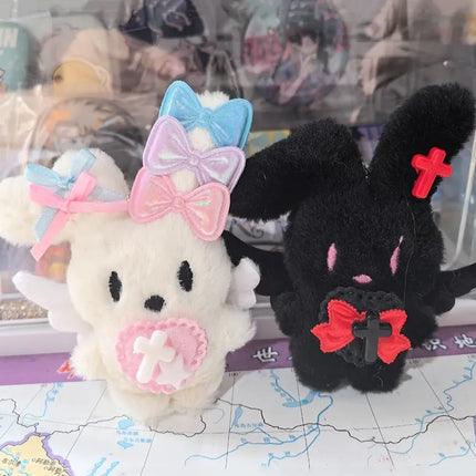 Anime NEEDY GIRL OVERDOSE Rain Ame Cosplay Keychain Cute Kawaii Rabbit Plush Cotton Stuffed Doll Pendant Keyring Accessories