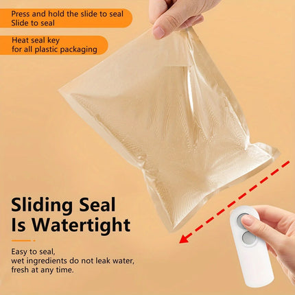 2 in 1 Mini Bag Sealer with Cutter and Magnet Plastic Bag Heat Sealer USB-C Rechargeable Chip Bag Sealer for Snack Bags