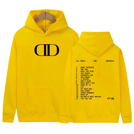 Lil Tecca DOPAMINE Tour 2025 Album Merch Hoody Mens Clothing Fashion Oversized Sweatshirt Y2K Hip Hop Gothic Long Sleeve Hoodies
