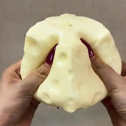 Fun Cheese Cube Stress Ball Shapeable Squeeze Ball Non Rebound Sensory Fidget Toys for Kids and Adults Stress-relief Toy Gifts