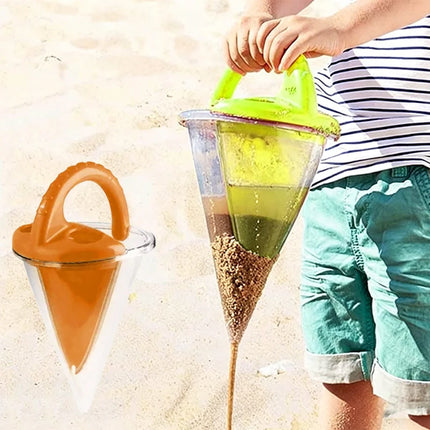 Summer Overflow Funnel Toys Handheld Spilling Funnel Beach Sand Strainer Toy Multifunctional Plastic Digging Sand Kit Crafts