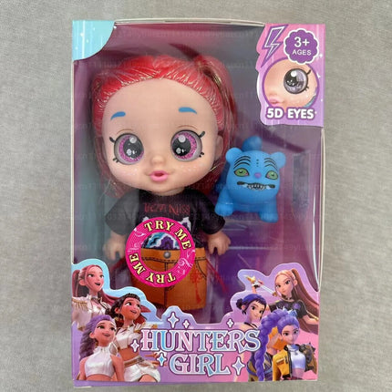 Kpop Hunters Girl Rumi Vinyl Doll Cartoon 7 Inch 5D Eyes Movable joints with Movie Theme Song Toy for Fan Collection Kids Gift