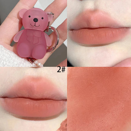 Art Value Cute Bear Velvet Lip Mud Soft Mist Whitening Silky Lip Glaze Low Saturation Tone Lipstick