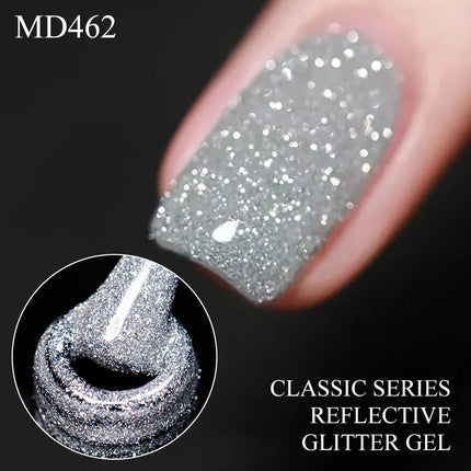 8ml Reflective Glitter Gel Nail Polish Nail Art Shiny Effect Semi Permanent UV  LED Gel Varnish Manicure DIY Nail Supplies