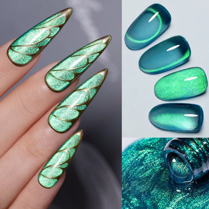 7.5ML Amber Moonlight Cat Magnetic Gel High Glossy Luxury Coffee Series Cat Eye Gel Soak Off UV Semi-Permanent Nail Art Varnish