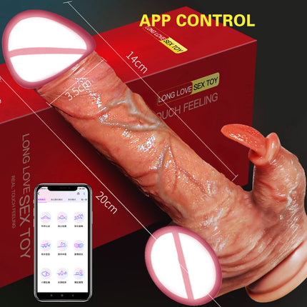 Dildo Telescopic Realistic Vibrator Sex Toys For Women Big Penis Heating Suction Cup Female Adult Masturbator App Remote Control