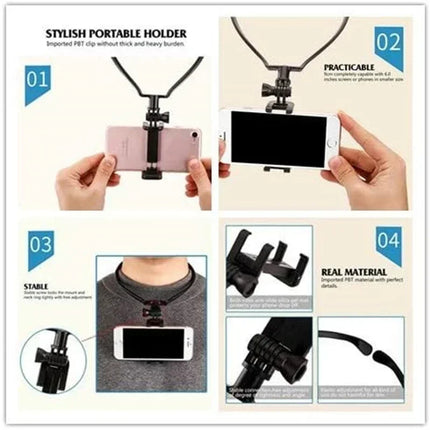 Hands Free Wearable Neck Mobile Phone Stand Universal Hanging Tripod Suporte for IPhone GoPro Go Pro Video Selfie Stick Holder