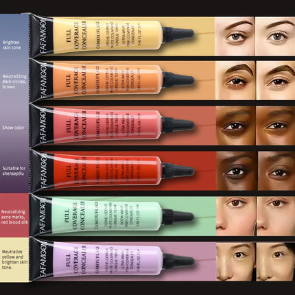 Full Coverage Waterproof Liquid Concealer LongLasting Oil Control Green Purple Orange Contour Matte Nude Facial Concealer Makeup