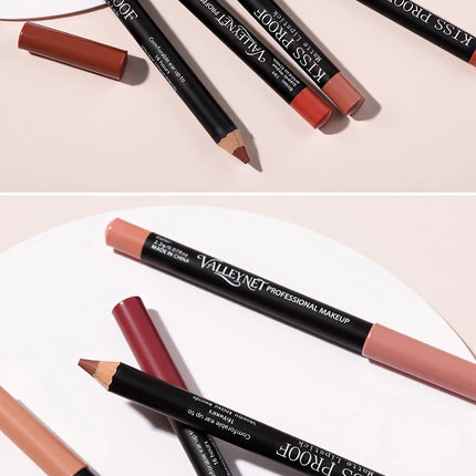 Thanksgiving/Christmas women's cosmetics gifts: 12 color matte velvet lipliner, natural&waterproof&easy to color lipstick pen.