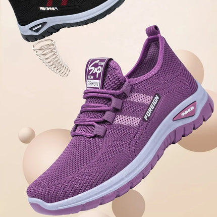 Women Casual Sports Shoes Breathable Lightweight Sneakers Anti-slip Flats Outdoor Running Walking Shoes Female Vulcanized Shoes