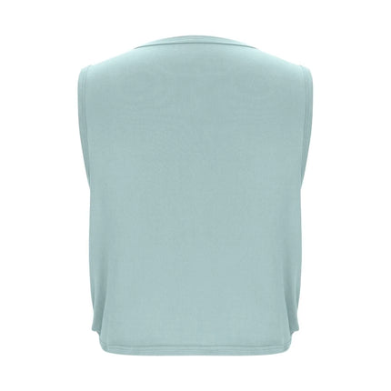 Women Sleeveless Yoga Tops Breathable Blouse Cover Up Gym Workout Cool T-Shirt Running Short Tank Crop Top Athletic Vest