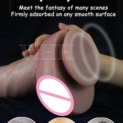 Oversized Soft Realistic Thick Dildo Big Dick Anal Plug Vaginal Masturbators Suction Cup Silicone Penis Gay Sex Toys for Women