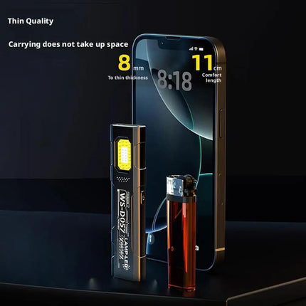LED Keychain Flashlight Rechargeable 550LM Portable Mini Torch Pocket Lantern Flood Work Light With Magnet For Emergency Using