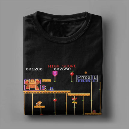 Funny Donkey Kong Video Games Tshirts Men's O-neck Short Sleeve Tops  Cotton Summer TopsTops