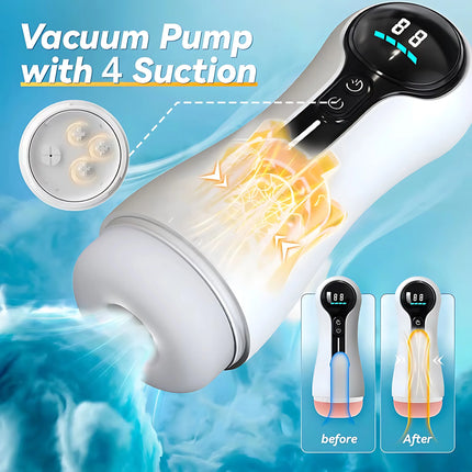Automatic Adult Sex Toys For Male Sucking Masturbator Cup Realistic Blowjob Vaginal LCD Display Pocket Pussy Adult Sex Toys