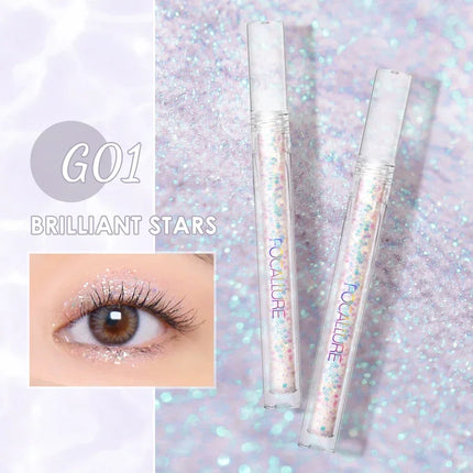 FOCALLURE-Liquid Eyeshadow Glitter for Eyes, Cosmetics Eyeliner with Sparkles, Shiny Shadows, Professional Makeup