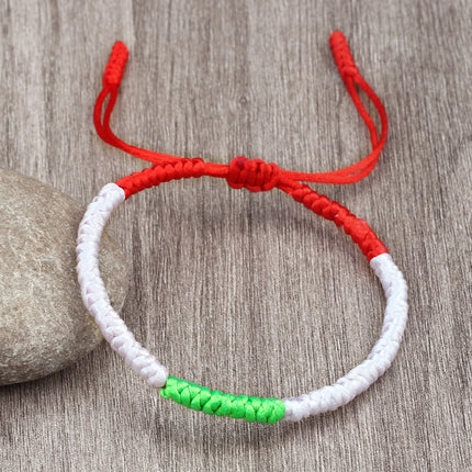 Handmade Countries Flag Color Bracelet Green White Red Rope Italy Mexico Ireland Bangles Adjustable Size Bracelets Couple Gift