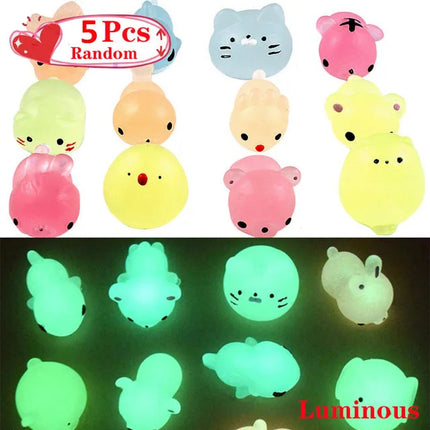 50-5PCS Kawaii Squishies Mochi Anima Squishy Toys For  Antistress Ball Squeeze Party Favors Stress Relief Toys For Birthday